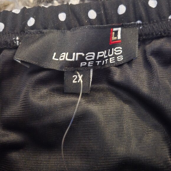 🖤 NWT Laura Plus Petites Polka Dot Paisley Maxi Skirt 2X - Picture 3 of 4